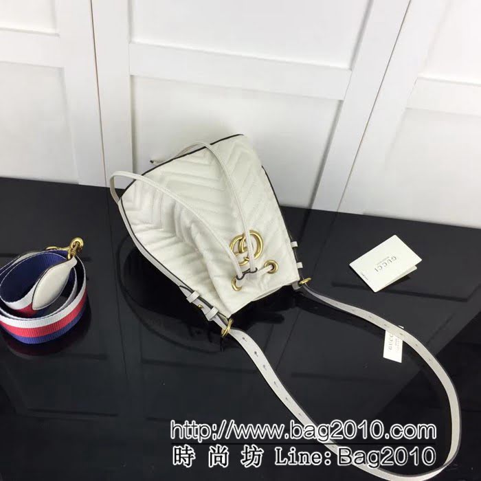 GUCCI古馳原單 新款專櫃品質原單貨實物實拍 476674全皮 米白單肩斜挎包 HY1164
